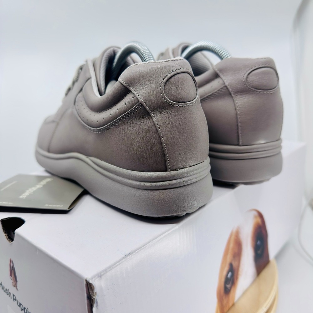 Hush Puppies Power Walker Shoes Womens 11 Dove Gray Leather Walking Comfort New - Picture 5 of 8